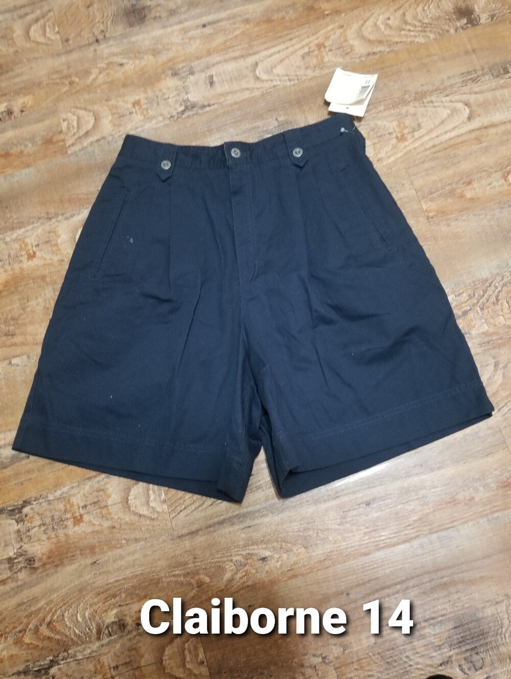 Liz Claiborne Shorts 14 Navy Cotton Wrinkle-free Nwtag